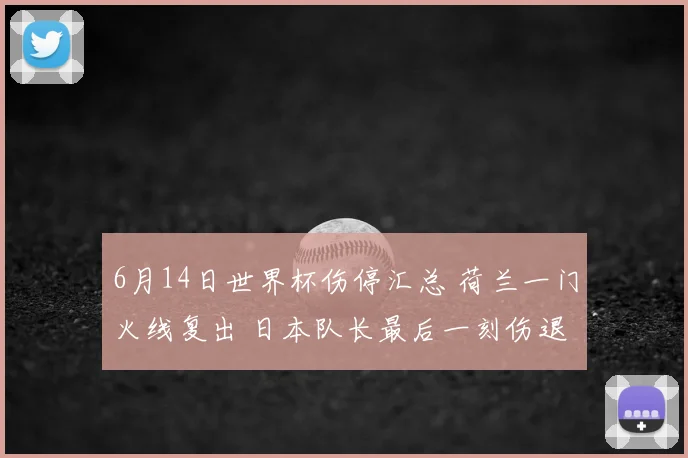 6月14日世界杯伤停汇总 荷兰一门火线复出 日本队长最后一刻伤退